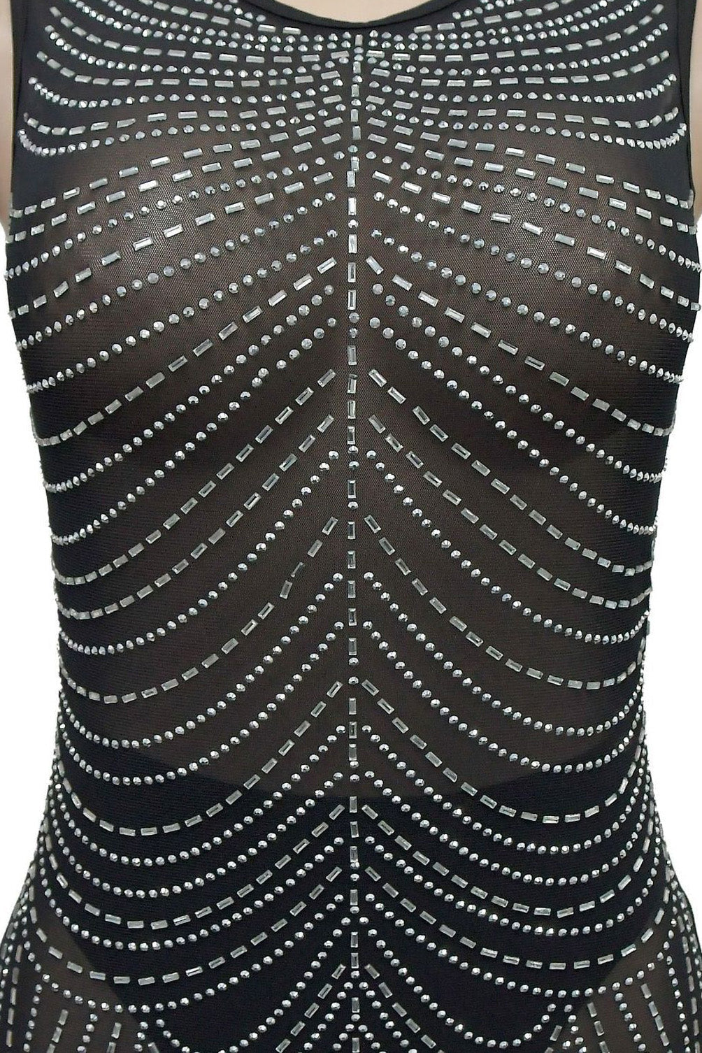 Sheer Rhinestone High Slit Gown Lavish Daily