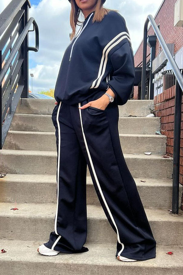 Stripe Hoodie & Pants Set Lavish Daily