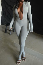 Backless Deep V Long Sleeve Bodysuit Lavish Daily