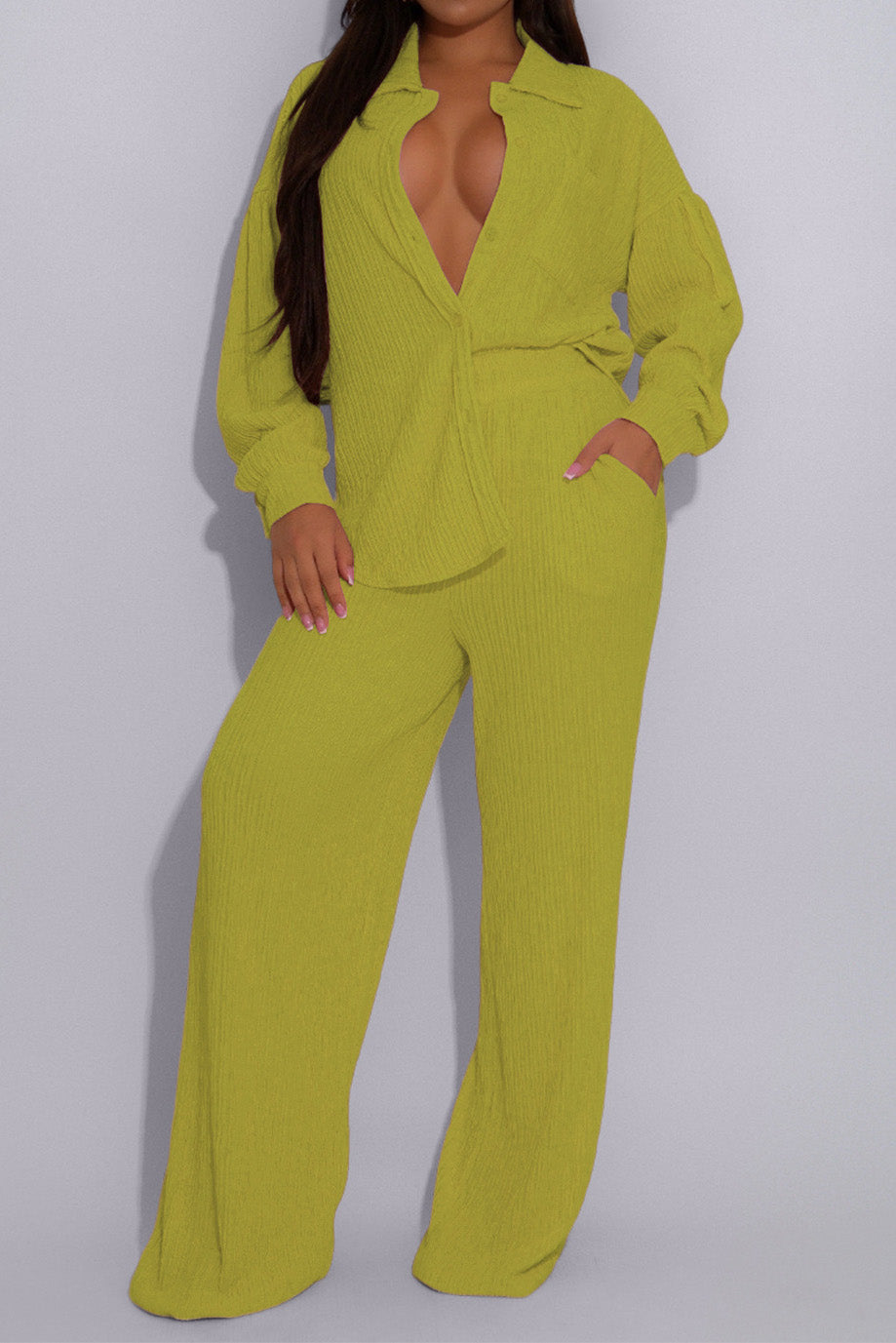 Pleated Utility Palazzo Two-Piece Set Lavish Daily