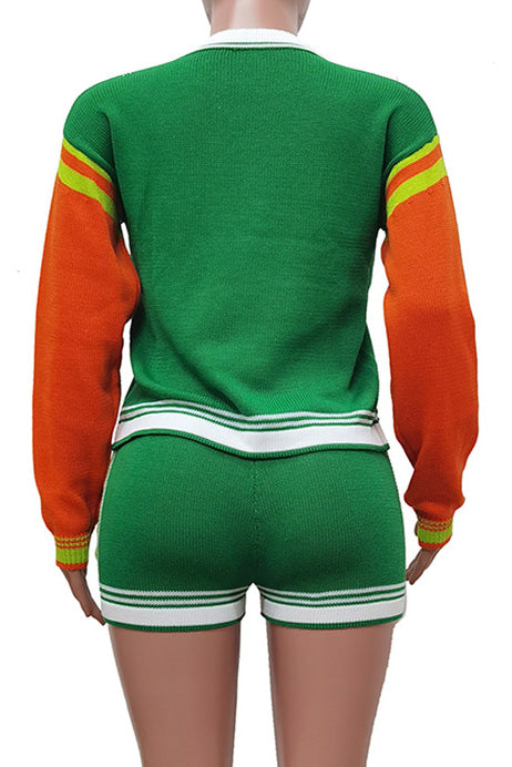 Colorblock Knit Shorts Set Lavish Daily