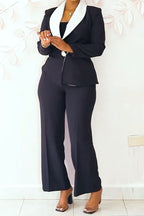 Two-Tone Blazer & Pants Set Lavish Daily