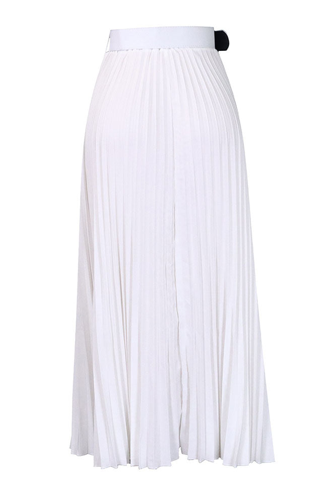 High Waist Pleated Midi Skirt Lavish Daily