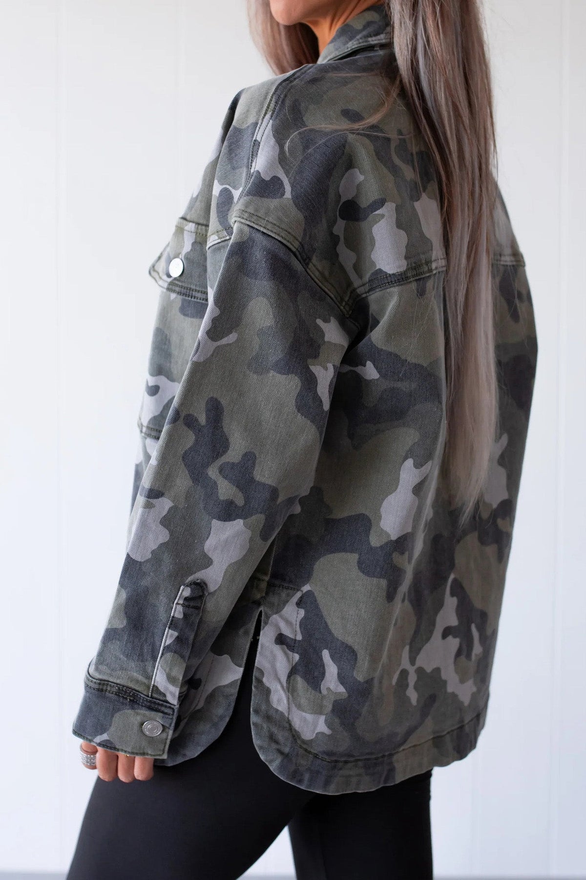 Oversized Camo Print Utility Jacket Lavish Daily