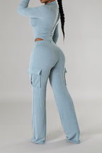 Zip-Front Bodysuit & Cargo Pants Set Lavish Daily