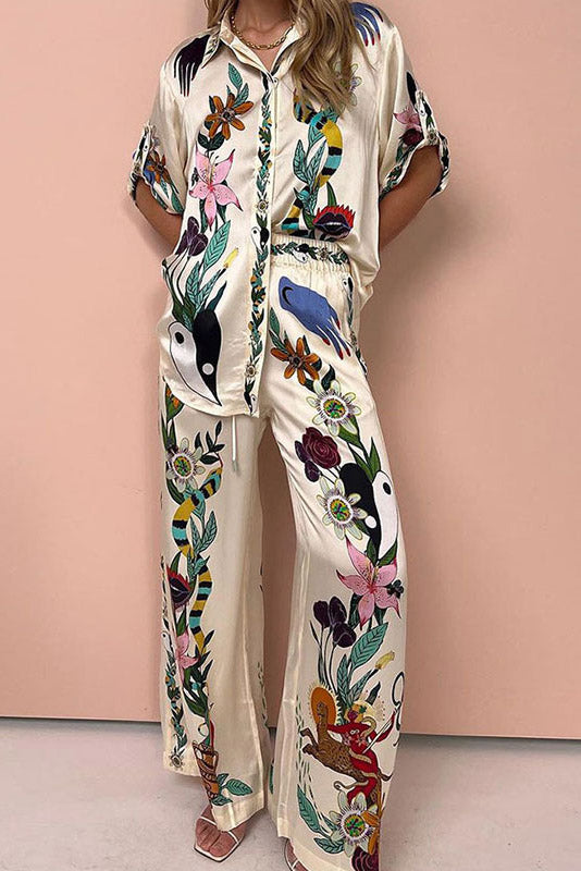 Printed Shirt and Pant Set Lavish Daily