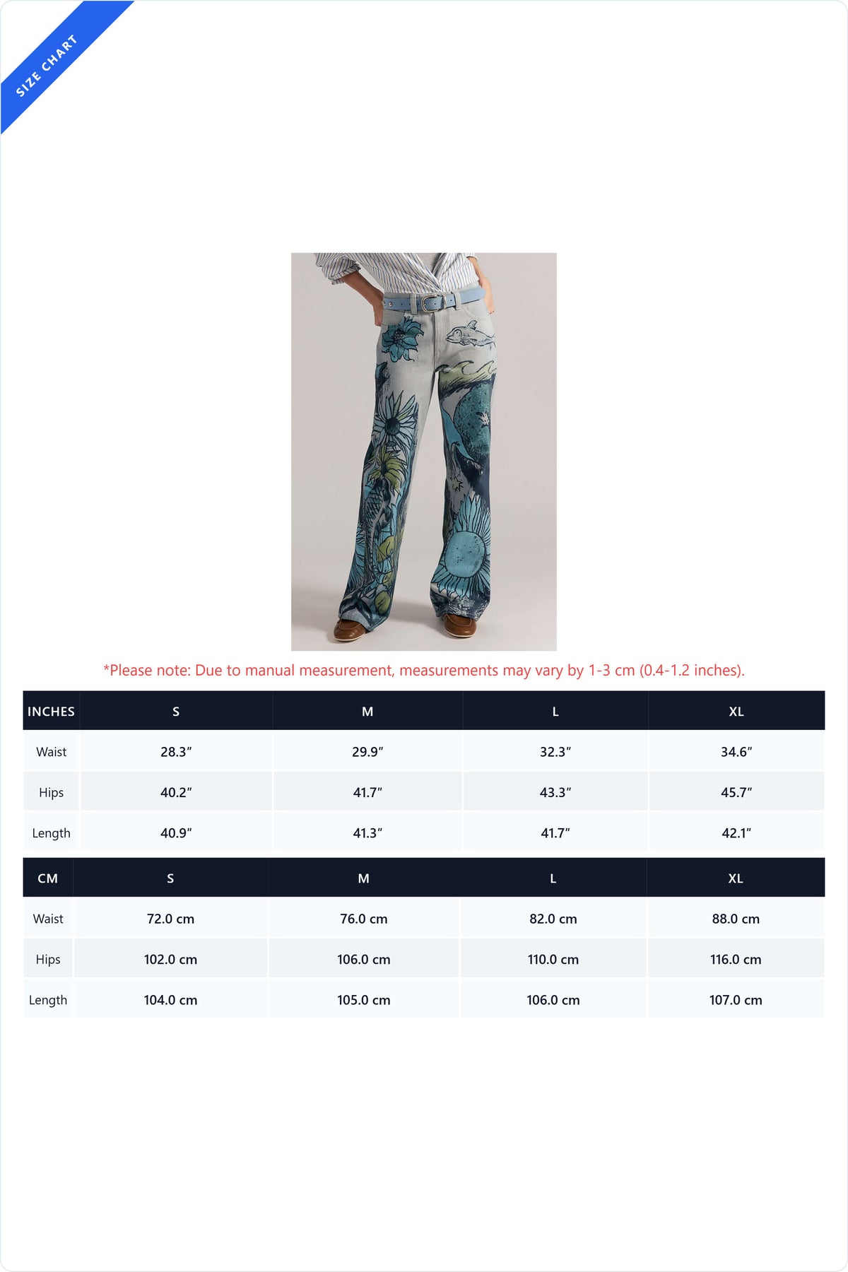 High-Waisted Statement Print Wide Leg Jeans Lavish Daily