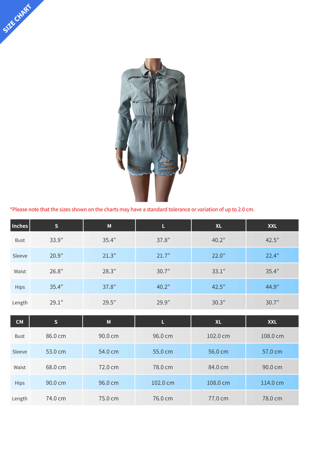 Long Sleeve Stretchy Washed Denim Romper Lavish Daily