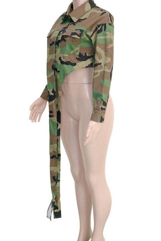 Camouflage Print Casual Jacket Lavish Daily
