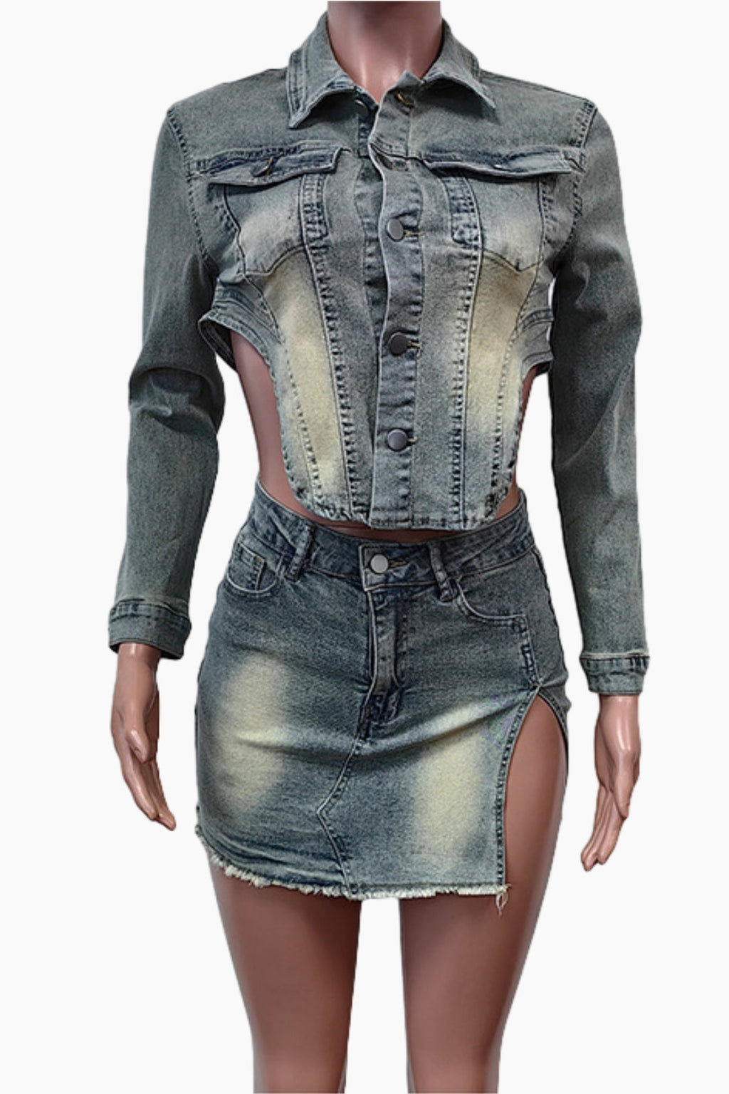 Denim Skirt Set Lavish Daily