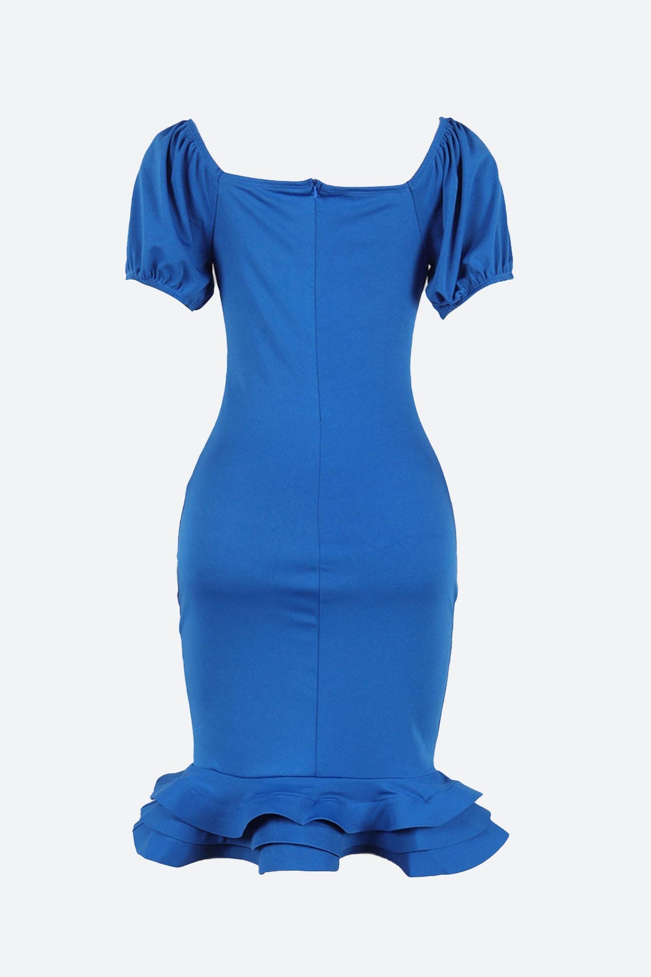 Elegant Ruffle Hem V Neck Wrapped Skirt Dress Lavish Daily