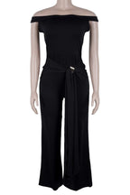 Stretch Off Shoulder Tie Detail Jumpsuit Lavish Daily