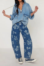 Loose Washed Denim Hoodie Jacket Lavish Daily