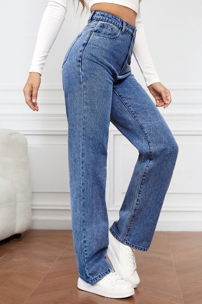 Straight Leg Long Jeans Lavish Daily