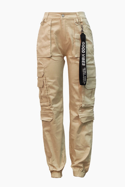 High Rise Cargo Joggers With Pockets Lavish Daily