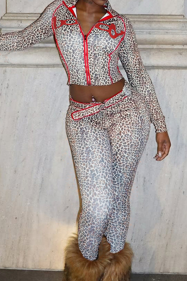 Leopard Print Sporty 2-Piece Set Lavish Daily