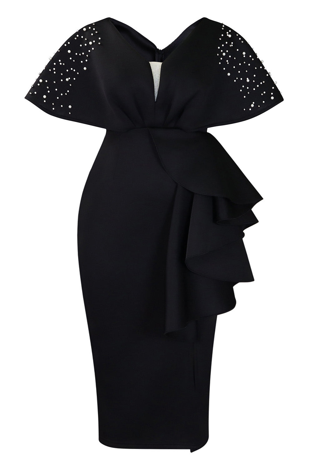 Beaded Ruffled Split Party Dress Lavish Daily