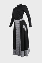 Mock-Neck Tee & Plaid Combo Skirt Set Lavish Daily