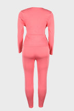 Deep V Neck Long Sleeve Two Pieces Lavish Daily