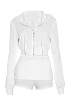 Hooded Zip-Up Sweatshirt & Folded Shorts Set Lavish Daily