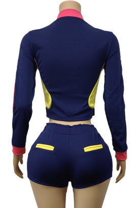 Embroidered Colorblock Stretch Sports Set Lavish Daily
