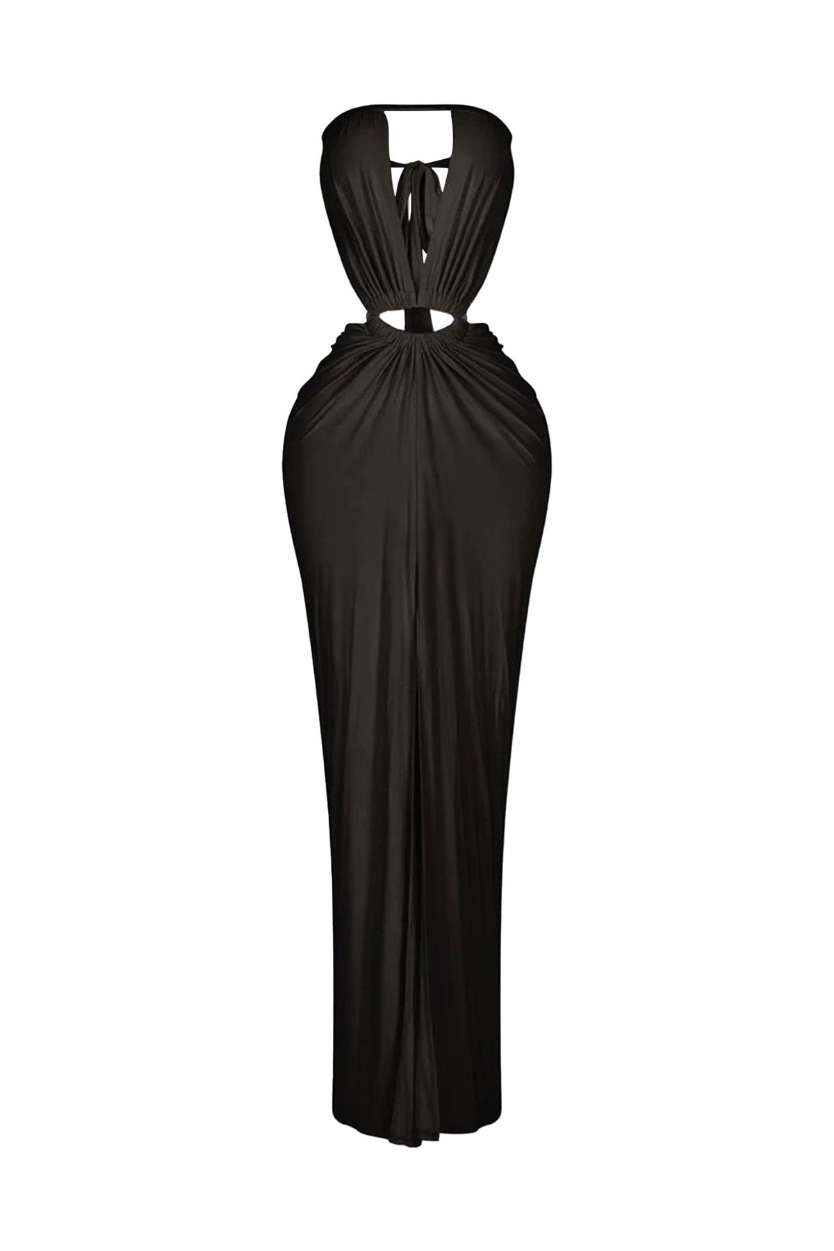 Cutout Ruched High Slit Maxi Dress Lavish Daily