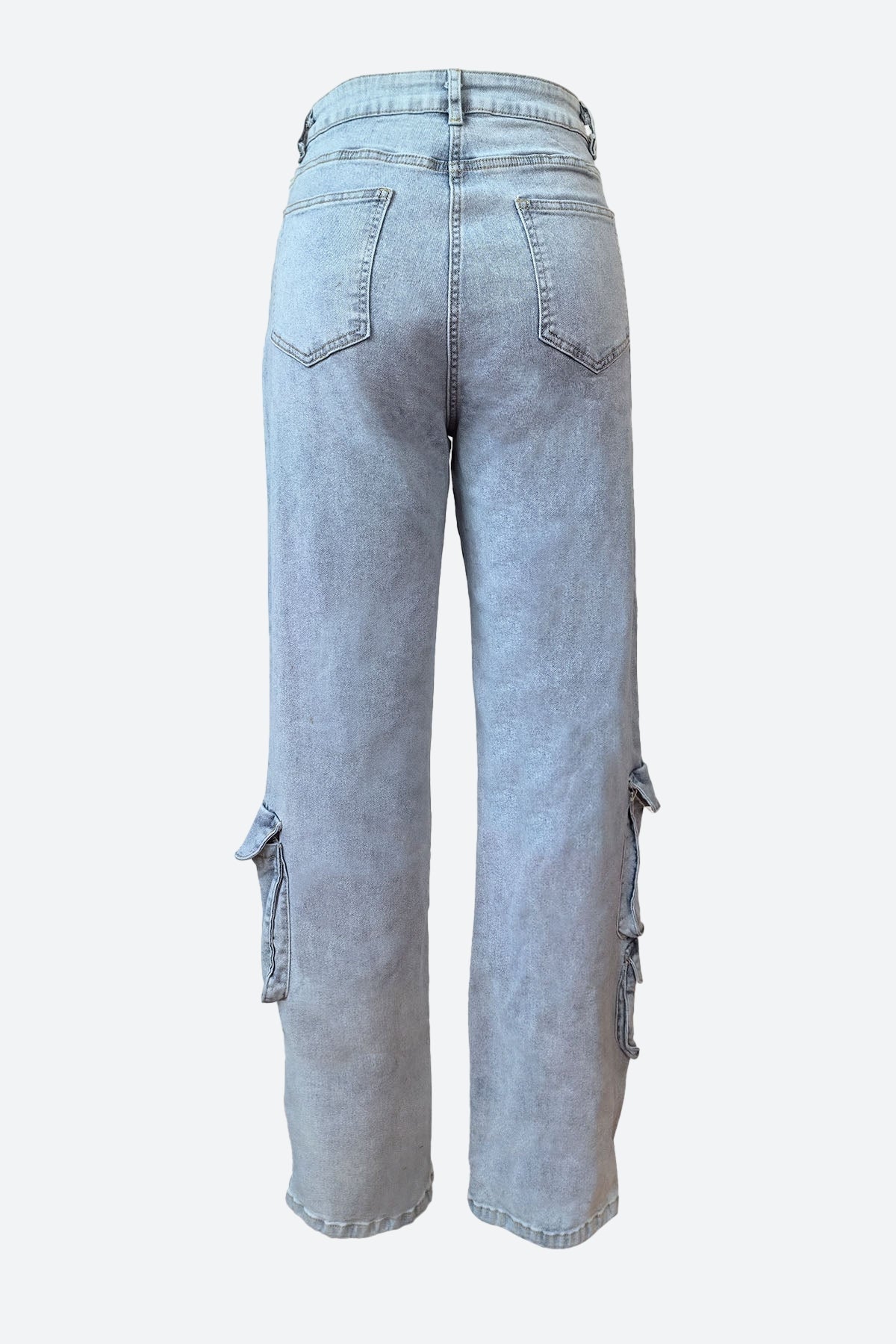 Multi-pocket Straight Washable Cargo Jeans Lavish Daily