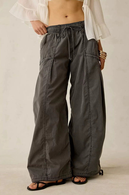 Wide Leg Drawstring Parachute Pant Lavish Daily