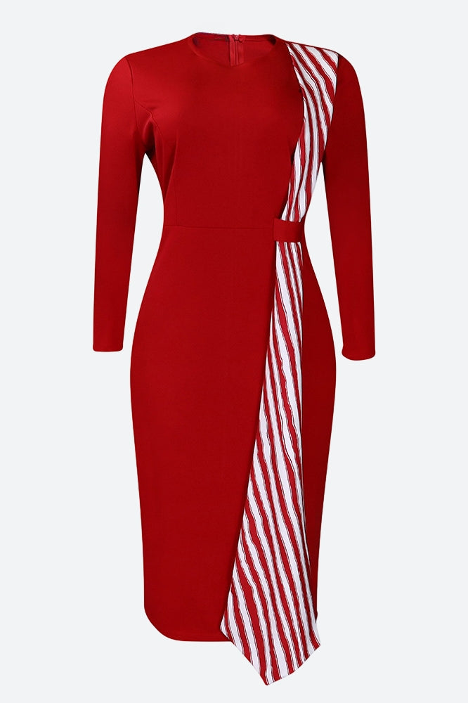 Print Hip Wrap Dress Lavish Daily