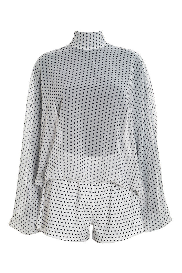 Polka Dot Sheer 2-Piece Shorts Set Lavish Daily