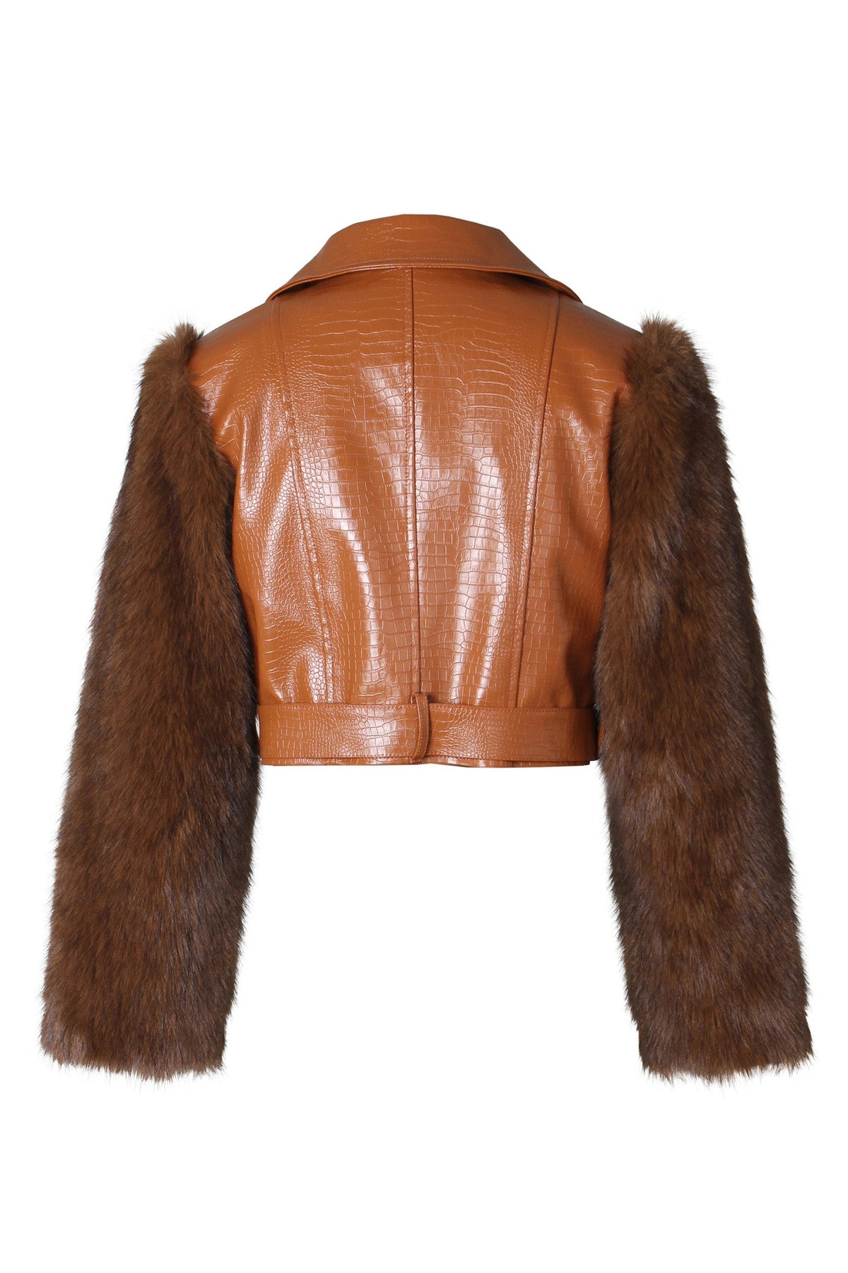 Faux Fur Trim Faux Leather Jacket Lavish Daily