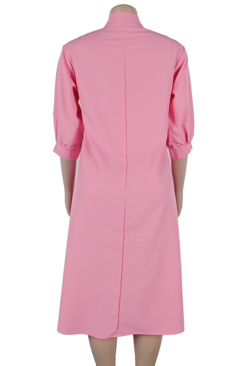 High-Low Lantern Sleeve Asymmetric Midi Dress Lavish Daily