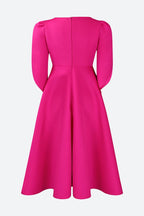 Elegant 3/4 Petal Sleeve Long Midi Dress Lavish Daily