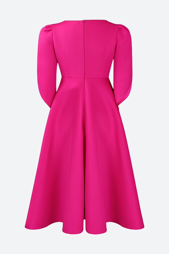 Elegant 3/4 Petal Sleeve Long Midi Dress Lavish Daily