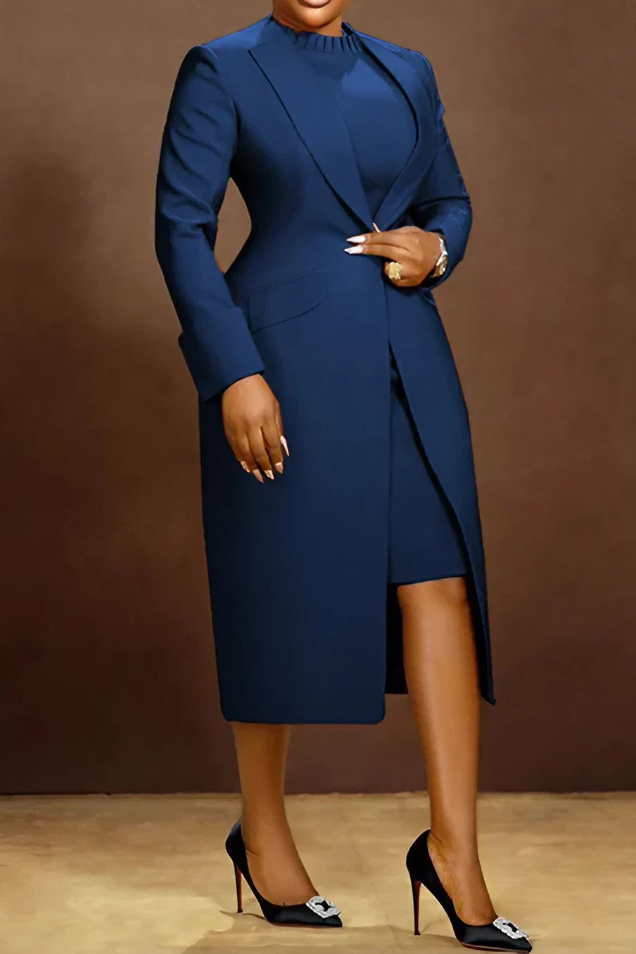 Solid Color Cardigan Long Sleeve Set Lavish Daily