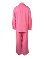 Beaded Collared Shirt & High-Waist Pants Set Lavish Daily