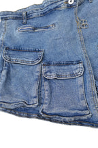 Asymmetrical Cargo Denim Skirts Lavish Daily
