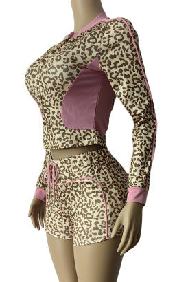 Leopard Print Long Sleeve Stretch Set Lavish Daily