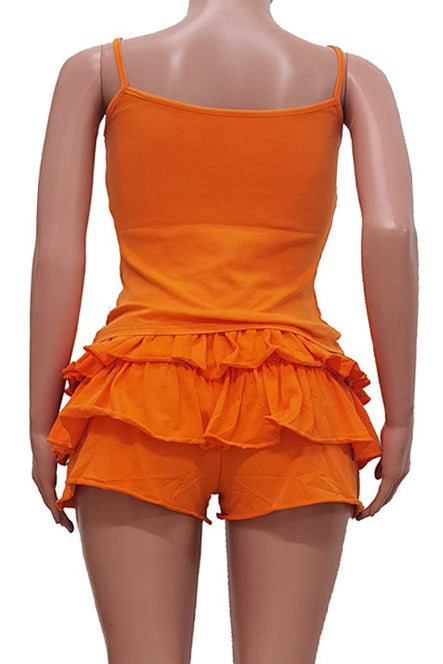 Washed Camisole and Ruffle Skort Set Lavish Daily