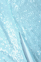 Sequin Halter Cowl Neck Backless Slit Dress Lavish Daily