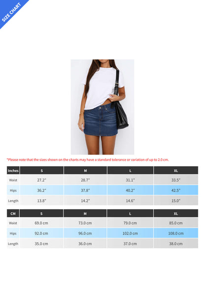 Retro Slim Stretch Denim Mini Skirt Lavish Daily