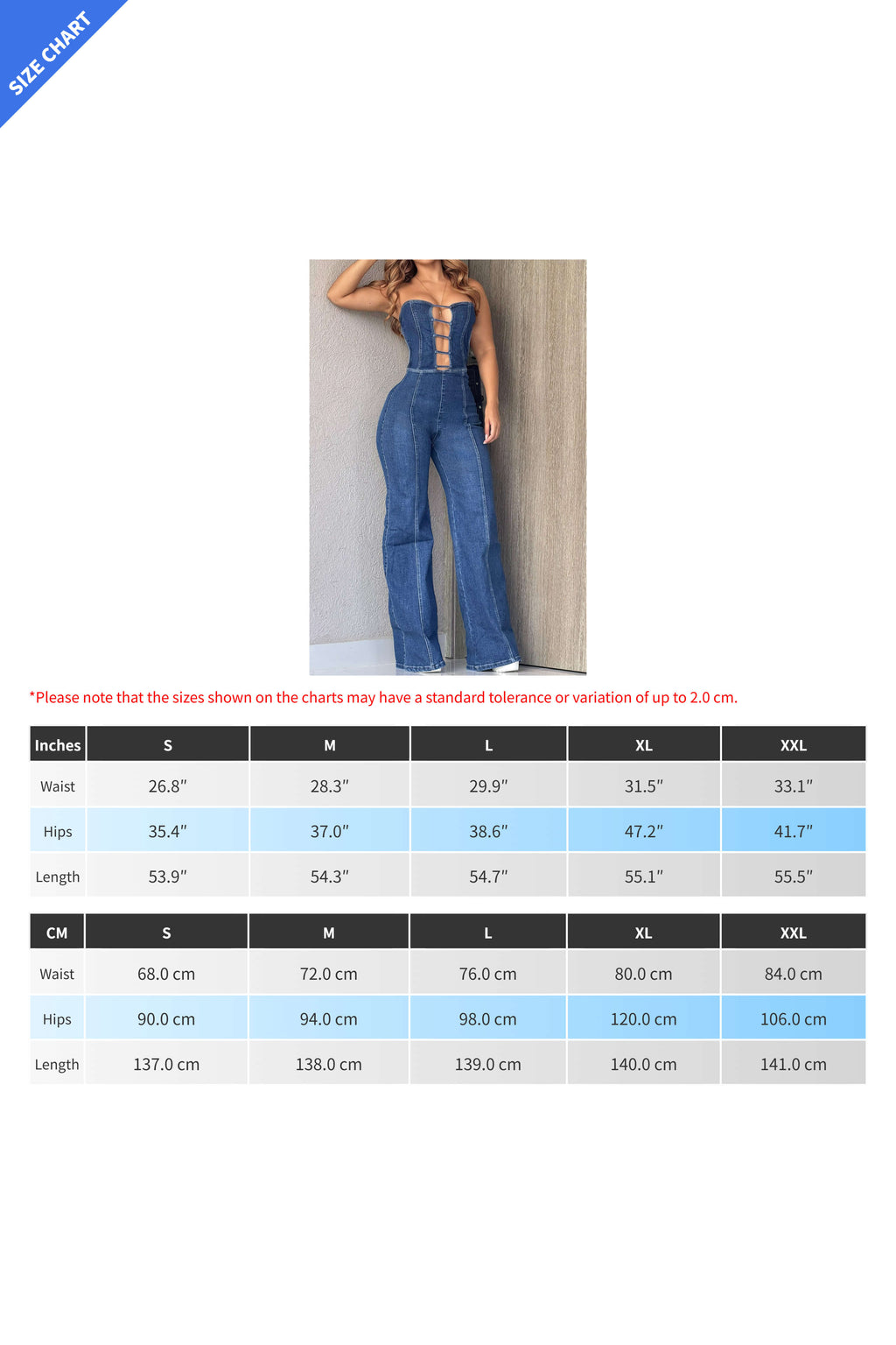 Strapless Backless Slim Denim Jumpsuit Lavish Daily