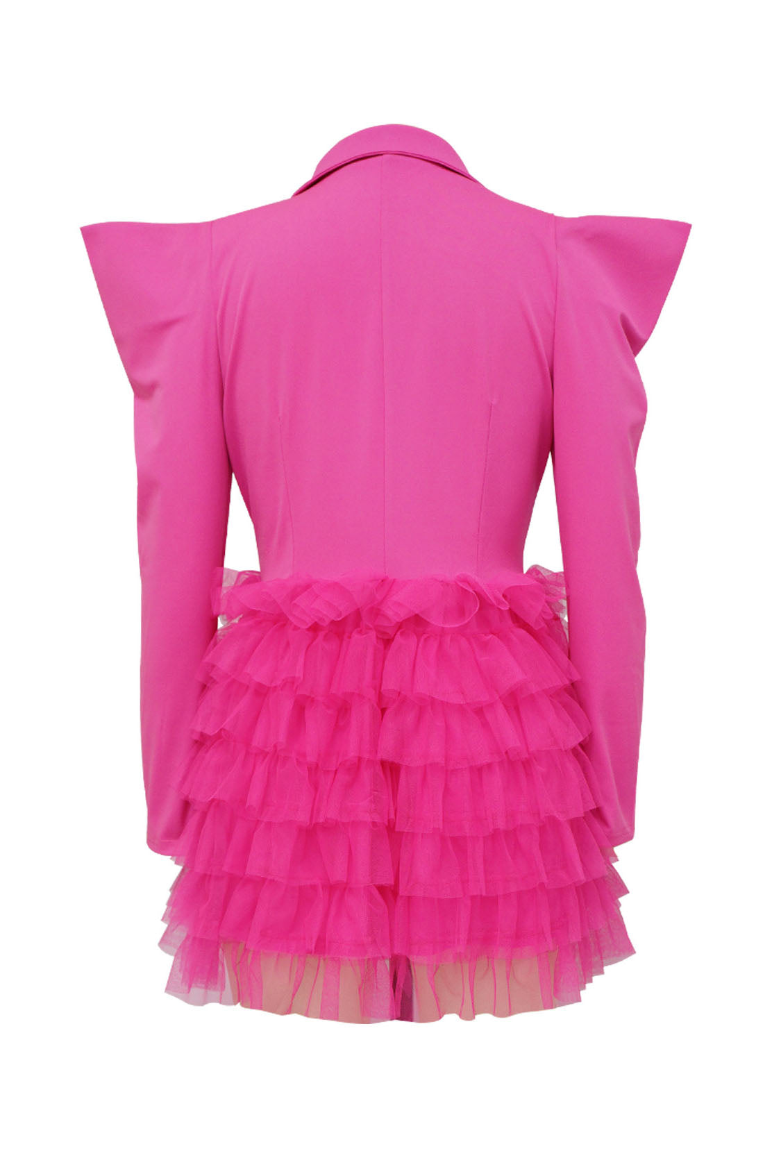 Statement Shoulder Tulle Blazer Dress Lavish Daily