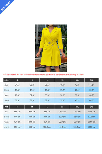 Pleated Patchwork Midi Blazer Dress Lavish Daily