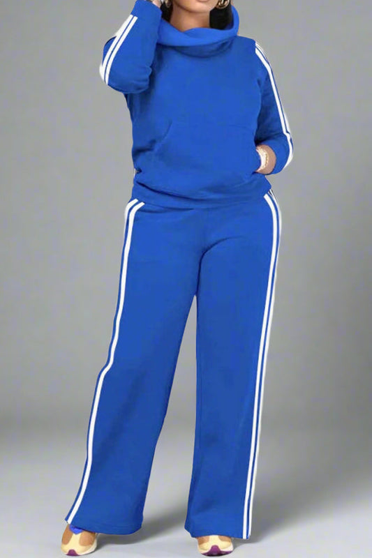 Side Stripe Sweatshirt & Pants Set Lavish Daily