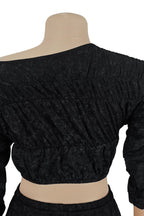 Ruched Off-the-Shoulder Crop Top & Flare Set Lavish Daily