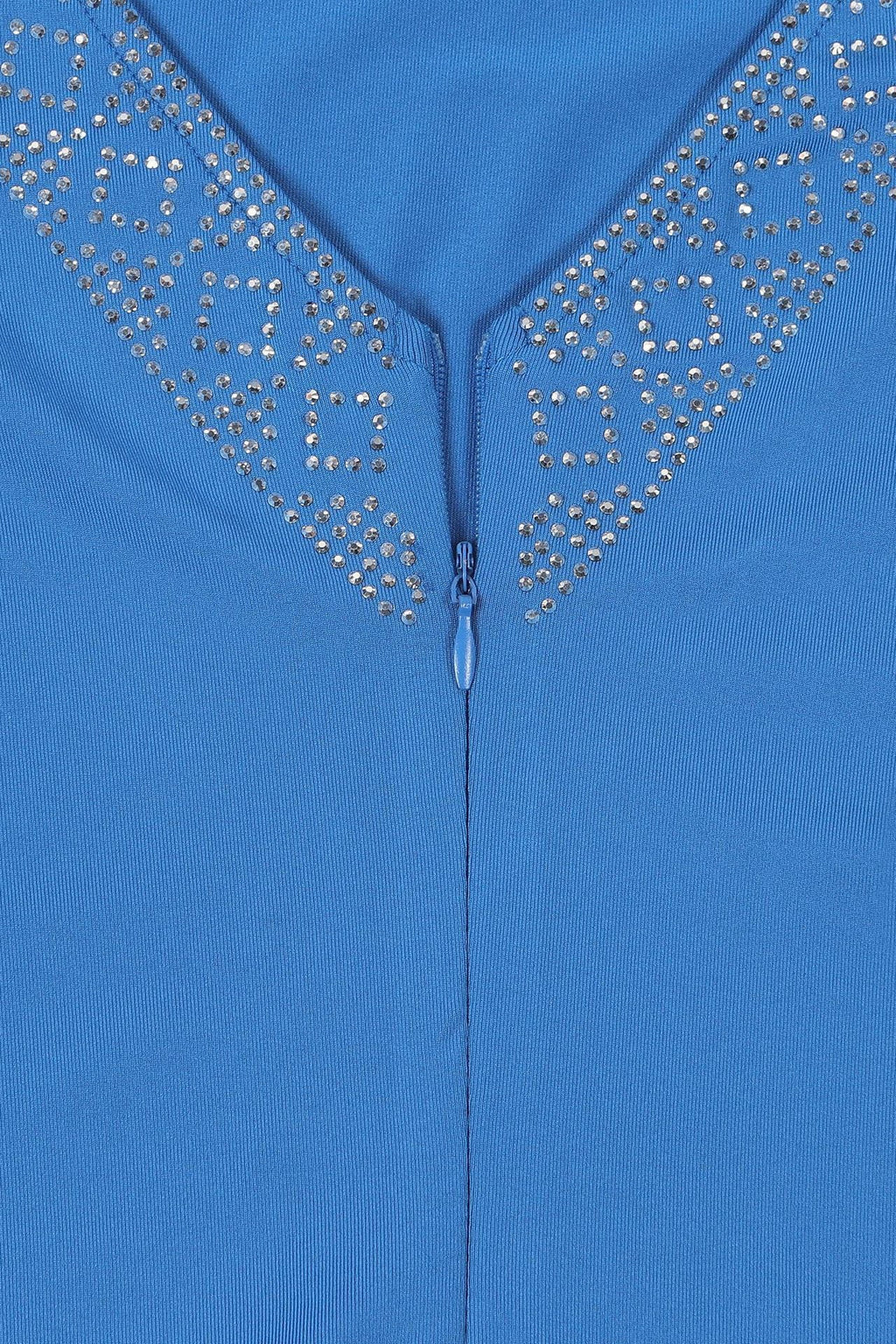 Rhinestone Stretchy Bodycon Backless Slit Dress Lavish Daily