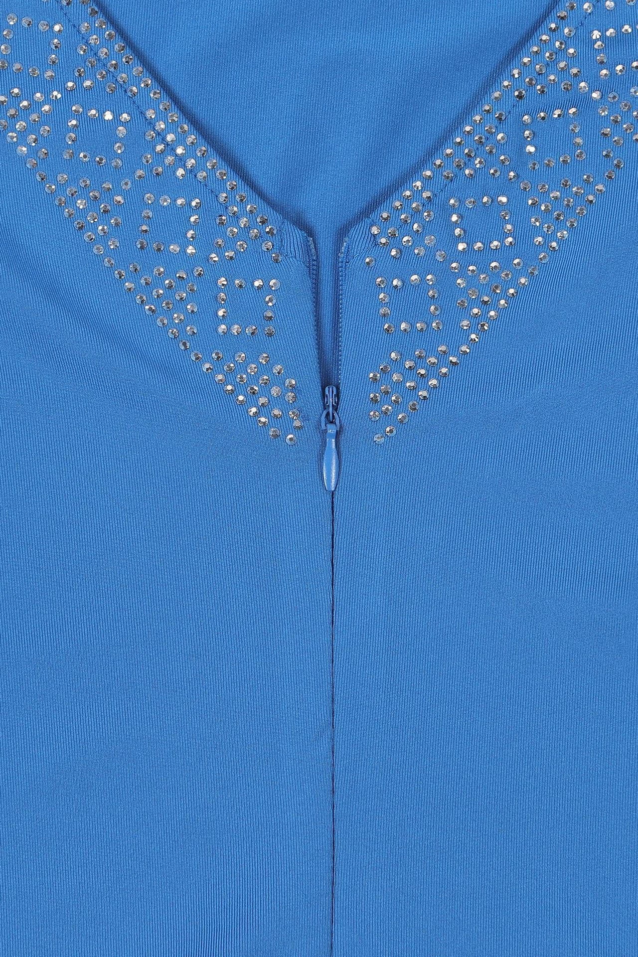 Rhinestone Stretchy Bodycon Backless Slit Dress Lavish Daily