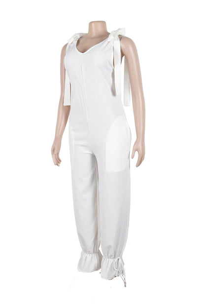 Bandage Casual Style Loose Jumpsuit Lavish Daily