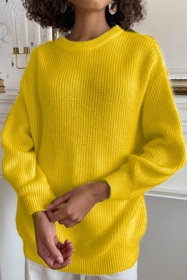 Oversized Striped Knitted Crew Neck Jumper Lavish Daily